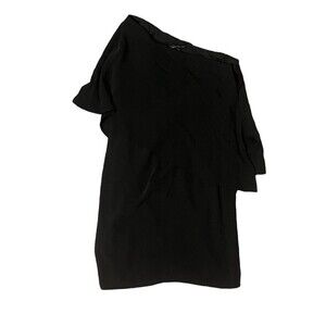 Carmen Marc Valvo One-Shoulder Draped Mini Dress